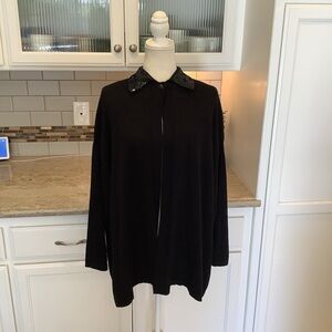Vintage United Colors of Benetton Black Wool Blend Sweater Size MD Sequins